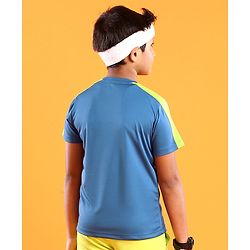 Pine Active Half Sleeves Team Printed T Shirt - Blue Green