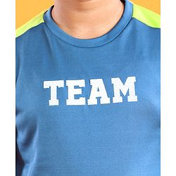 Pine Active Half Sleeves Team Printed T Shirt - Blue Green
