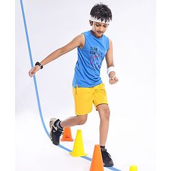 Pine Active Knit Sleeveless Text Printed T Shirt - Multicolour