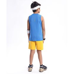 Pine Active Knit Sleeveless Text Printed T Shirt - Multicolour