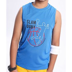 Pine Active Knit Sleeveless Text Printed T Shirt - Multicolour