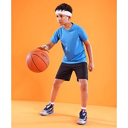Pine Active Skin Friendly & Breathable Sportswear Half Sleeves T-shirt Solid - Blue