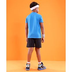 Pine Active Skin Friendly & Breathable Sportswear Half Sleeves T-shirt Solid - Blue