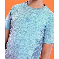 Pine Active Skin Friendly Knitted Half Sleeves Sportswear T-Shirt Lines Print - Blue