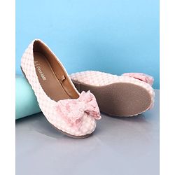 Pine Kids Belly Shoes Bow Applique - Pink