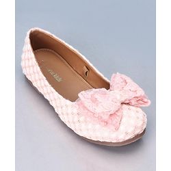 Pine Kids Belly Shoes Bow Applique - Pink