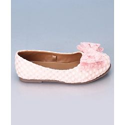 Pine Kids Belly Shoes Bow Applique - Pink