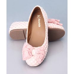 Pine Kids Belly Shoes Bow Applique - Pink