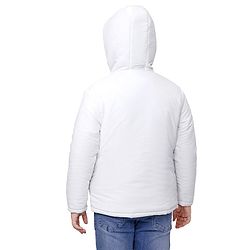 Pine Kids Full Sleeves Moderate Winter Solid Puffed Hooded Jacket - White