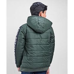 Pine Kids Full Sleeves Padded Jacket with Hood for Moderate Winter - Olive Green