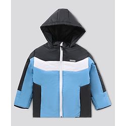 Pine Kids Full Sleeves Color Block Hooded Jacket - Multicolour