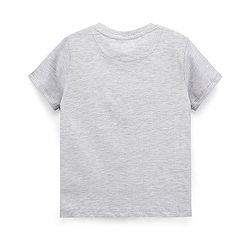 Pine Kids Half Sleeves Biowashed T-Shirt Emoji Print - Grey