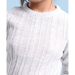 Pine Kids Cable Structure Medium Winter Pullover - Grey