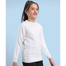 Pine Kids Cable Structure Medium Winter Pullover - Grey