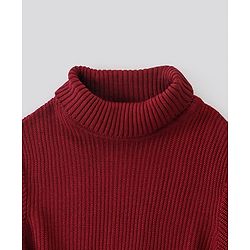 Pine Kids Full Sleeves Turtle Neck Jacquard Pullover Medium Winter Block Design Sweater- Multicolor