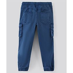 Pine Kids Full Length Stretchable Jogger With Cargo Pockets & Draw Cord - Blue