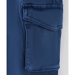 Pine Kids Full Length Stretchable Jogger With Cargo Pockets & Draw Cord - Blue