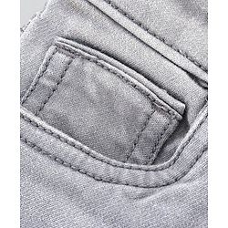 Pine Kids Full Length Solid Color Stretchable Denim Jeans - Grey