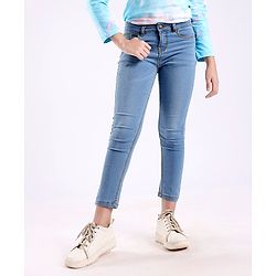 Pine Kids Cotton Lycra Full Length Jeans - Blue