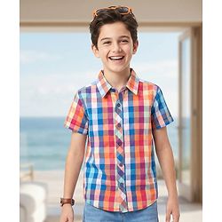 Pine Kids Half Sleeves Checks Softener Wash Shirts - Multicolor