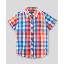 Pine Kids Half Sleeves Checks Softener Wash Shirts - Multicolor