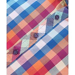 Pine Kids Half Sleeves Checks Softener Wash Shirts - Multicolor