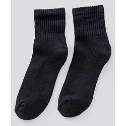 Pine Kids Ankle Length Anti Microbial Washed Terry School Socks Solid Pack of 3- Black