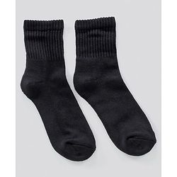 Pine Kids Ankle Length Anti Microbial Washed Terry School Socks Solid Pack of 3- Black