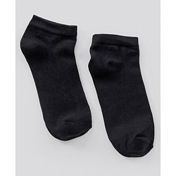 Pine Kids Ankle Length Anti Microbial Washed School Socks Solid Pack of 3- Black