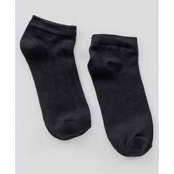 Pine Kids Ankle Length Anti Microbial Washed School Socks Solid Pack of 3- Black