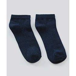 Pine Kids Ankle Length  Anti Microbial Washed School Socks Solid Pack of 3- Navy Blue