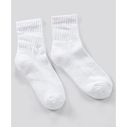 Pine Kids Ankle Length Anti Microbial Washed Terry School Socks Solid Pack of 3- White