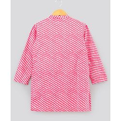 Pine Kids Full Sleeves Kurta Pajama Set Printed - Pink
