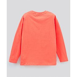 Pine Kids Full Sleeves Biowashed Tee Skateboard Print - Peach