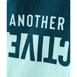 Pine Kids Full Sleeves Biowashed T-Shirt Text Print - Blue Green