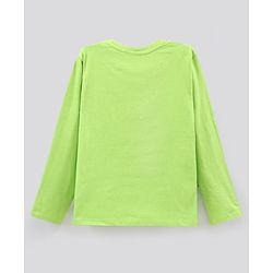Pine Kids Full Sleeves Biowashed Tee Hippo Print - Light Green