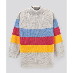 Pine Kids Full Sleeves Medium Winter Striped Pullover Sweater - Multicolor