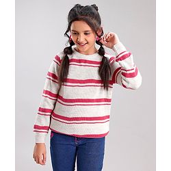 Pine Kids Full Sleeves Medium Winter Striped Pullover Sweater - Multicolor