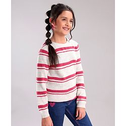 Pine Kids Full Sleeves Medium Winter Striped Pullover Sweater - Multicolor