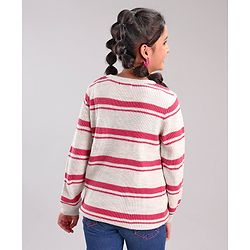 Pine Kids Full Sleeves Medium Winter Striped Pullover Sweater - Multicolor
