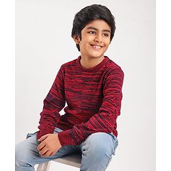 Pine Kids Mild Winter Full Sleeves Sweater - Red