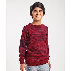 Pine Kids Mild Winter Full Sleeves Sweater - Red