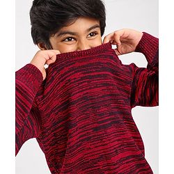 Pine Kids Mild Winter Full Sleeves Sweater - Red