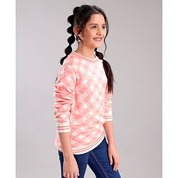 Pine Kids Fine Knit Full Sleeves Checks Pullover for Moderate Winter - Multicolour
