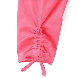 Pine Kids Ankle Length Biowashed Cotton Stretchable Leggings Solid & Leaf Print Pack Of 2 - Pink