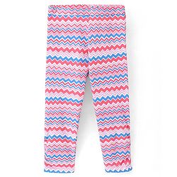 Pine Kids Ankle Length Biowashed Cotton Stretchable Leggings Solid & Striped Pack Of 2 - Pink