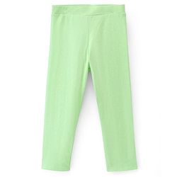 Pine Kids Ankle Length Biowashed Cotton Stretchable Leggings Solid & Striped Pack Of 2 - Multicolor
