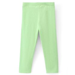 Pine Kids Ankle Length Biowashed Cotton Stretchable Leggings Solid & Striped Pack Of 2 - Multicolor
