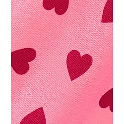 Pine Kids Three Fourth Length Biowashed Cotton Stretchable Leggings Solid & Heart Print Pack Of 2 - Pink Blue