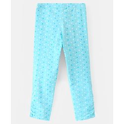 Pine Kids Knit Three Fourth Biowashed Stretchable Leggings Polka Dot & Heart Print Pack of 2- Blue